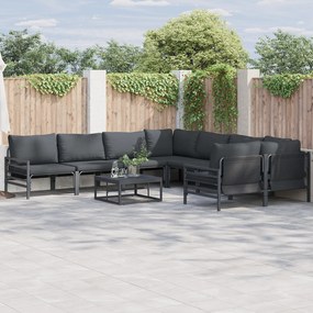 vidaXL Σετ Καναπέ Κήπου 8 pcs Ανθρακί Ατσάλι