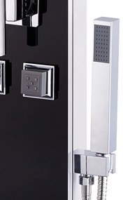 vidaXL Στήλη Ντους Υδρομασάζ Μαύρη 18 x 42,1 x 120 εκ. από Γυαλί