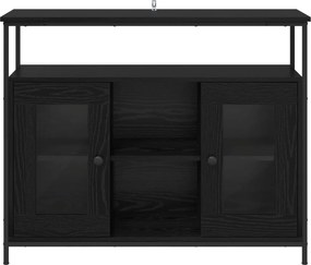 vidaXL Πλαϊνό γραφείο Μαύρη Οξυά 100 x 35 x 80 εκ. Επεξεργασμένο Ξύλο