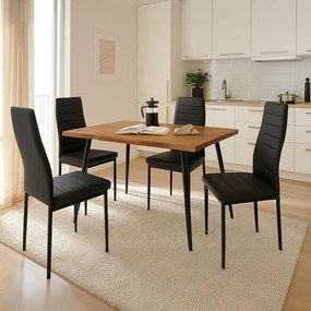 Τραπεζαρία Neve-Parker σετ 5τμχ 120x80x75εκ Υλικό: METAL - PU - MDF 200-000471