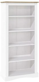 vidaXL Βιβλιοθήκη 5 Επ. Μεξικ. Στιλ Corona Λευκό 81x40x170 εκ.