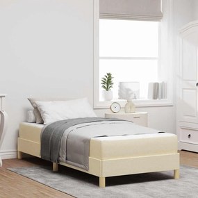 vidaXL Κρεβάτι με ελατήρια με στρώμα Κρεμ 100 x 200 cm ύφασμα