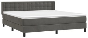 ΚΡΕΒΑΤΙ BOXSPRING ΜΕ ΣΤΡΩΜΑ ΣΚΟΥΡΟ ΓΚΡΙ 180X200 ΕΚ. ΒΕΛΟΥΔΙΝΟ 3131214