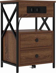vidaXL Κομοδίνο Καφέ δρυς 40 x 31 x 60 εκ. Επεξεργασμένο Ξύλο
