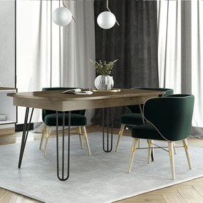 Τραπέζι Ανοιγόμενο Νο. 114 Dias 160x90 Wallnut Melamine, Metal