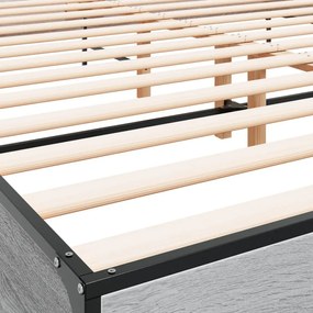 vidaXL Πλαίσιο Κρεβατιού Γκρι Sonoma 180x200 εκ. Επεξ. Ξύλο &amp; Μέταλλο