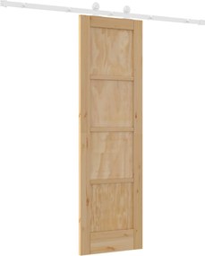 vidaXL Συρόμενη Πόρτα Φυσικό και Λευκό 61 x 198,5 εκ.