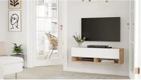 Stewehome Έπιπλο τηλεόρασης με ράφι και ντουλάπι από πεύκο 100x31x29 cm