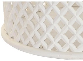 Τραπεζάκι Καφέ DKD Home Decor Λευκό Φυσικό Αλουμίνιο Ξύλο από Μάνγκο 81 x 81 x 45 cm