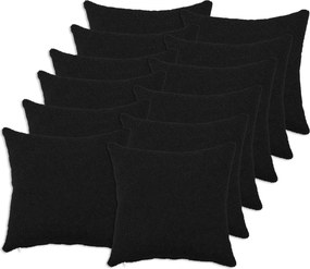 vidaXL Κάλυμμα Μαξιλαριού 12 pcs HEERLEN Μαύρο 40 x 40 cm Μπουκλέ