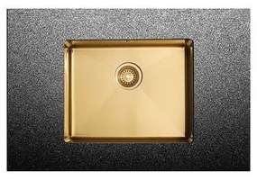 FORTINOX Squadro 28054-211 Υποκαθήμενος Νεροχύτης 54x44cm Inox PVD Gold Brushed