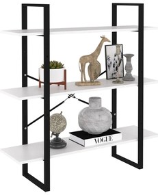 vidaXL Βιβλιοθήκη με 4 Ράφια Λευκή 100 x 30 x 105 εκ. από Επεξ. Ξύλο