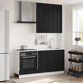 vidaXL Μονάδα κουζίνας KALMAR 5 pcs Μαύρο Επεξεργασμένο Ξύλο