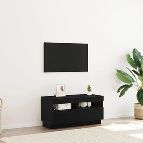 Κονσόλα Τηλεόρασης με LED Φώτα Μαύρο Δρυς 80x35x40 εκ. Ένα επεξεργασμένο ξύλο