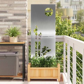 vidaXL Οθόνη Ιδιωτικότητας Κήπου Ασημί 50 x 140 εκ Ανοξείδωτο ατσάλι