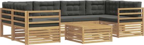 vidaXL Σειρά Καναπέ Εξωτερικού 7 pcs Άσπρο και Ανθρακί Πολυεστέρας