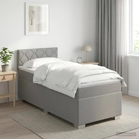 vidaXL Κρεβάτι Box Spring με Στρώμα και LED Ανοιχτό γκρι 100 x 200 cm