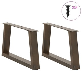 vidaXL Πόδια Τραπεζιού Σαλονιού 2 τεμ. Σχήμα V από Φυσικό Ατσάλι 70x(30-31,3) εκ. Ατσάλι