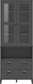 vidaXL Ντουλάπι Ψηλό VIKEN Ανθρακί Γκρι 80x40x200εκ. Μασίφ Ξύλο Πεύκου