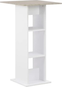 vidaXL Τραπέζι Μπαρ Λευκό / Χρώμα Σκυροδέματος 60 x 60 x 110 εκ.