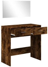Μπουντουάρ με Καθρέφτη Καπνιστή Δρυς 80 x 39 x 80 εκ. - Καφέ