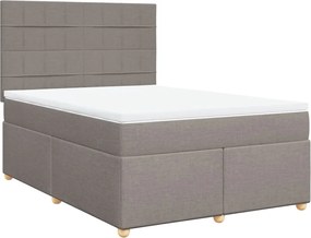 vidaXL Κρεβάτι Boxspring με Στρώμα Taupe 140x190 εκ. Υφασμάτινο