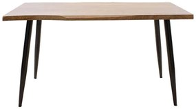 Τραπέζι Neve pakoworld MDF καρυδί-πόδι μεταλλικό μαύρο 140x80x75εκ