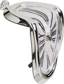 Ρολόι Επιτραπέζιο Χρόνος Που Λιώνει Ασημί Πλαστικό 18x13cm