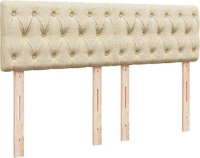 vidaXL Κρεβάτι Boxspring με Στρώμα Κρεμ 140x200 εκ. Υφασμάτινο