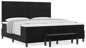 vidaXL Κρεβάτι με ελατήρια με στρώμα Μαύρο 200 x 200 cm Βελούδο