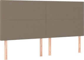 vidaXL Κρεβάτι Boxspring με Στρώμα Taupe 180x200 εκ. Υφασμάτινο
