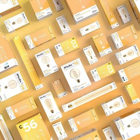 LED Λαμπτήρας C52 Mini Γλόμπος G45 Μελί Νήμα Cage 3,5W E14 Dimmable 2700K