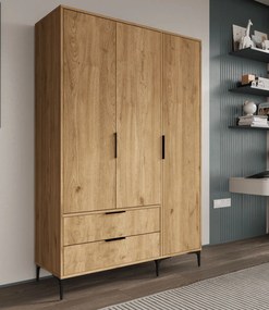 Wardrobe Aden Drawers 120 - Oak Oak