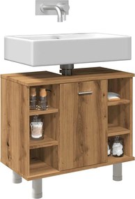 vidaXL Ντουλάπι μπάνιου Δρυς τεχνίτης 60x32x53,5cm Κατασκευασμένο ξύλο