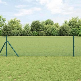 vidaXL Φράκτης με Στυλό Πράσινο 10 x 0.5 m