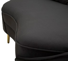 OSLO Τριθέσιος Καναπές με Μαξιλάρια Μαύρος 185x84
