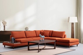 Corner Sofa New Tulip With Pouf - Orange Orange