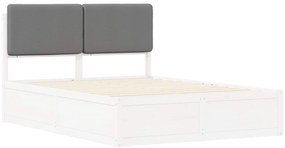 Σκελετός Κρεβατιού με Επενδεδυμένο Κεφαλάρι Ανοιχτό γκρι