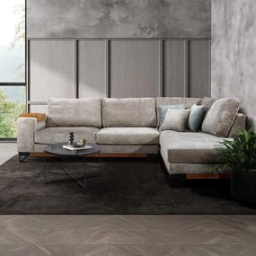 Γωνιακός Καναπές Angelo Fylliana Δεξιά Γωνία Μπέζ 300x230x95 εκ. 300x230x95 εκ.