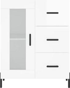 vidaXL Ντουλάπι Γυαλιστερό Λευκό 69,5x34x90 εκ. Επεξεργασμένο Ξύλο