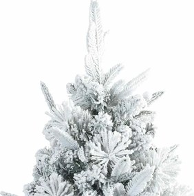 vidaXL Τεχνητό Χριστουγεννιάτικο Δέντρο με Χιόνι με βάση Λευκό 210 cm
