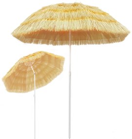 vidaXL Ομπρέλα Θαλάσσης Hawaii Φυσικό Χρώμα 180 εκ.