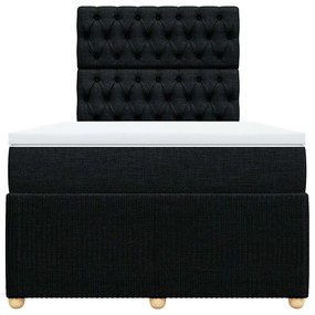 vidaXL Κρεβάτι Boxspring με Στρώμα Μαύρο 120x200 εκ. Υφασμάτινο