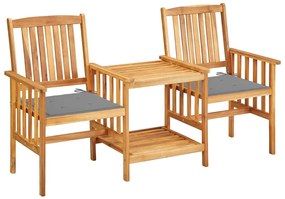 Καρέκλες Κήπου Με Τραπέζι και Μαξιλάρια από Μασίφ Ξύλο Ακακίας