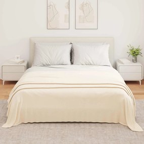 vidaXL Κουβέρτα Κρεμ 350 x 270 εκ. Μαλλί
