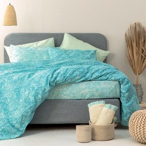 Σεντόνια Υπέρδιπλα (Σετ) Palamaiki Fashion FL6267 Βεραμάν,Τυρκουάζ ΜΕ ΛΑΣΤΙΧΟ 170x200+30