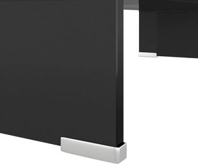 vidaXL Βάση Τηλεόρασης/Οθόνης Μαύρη 60 x 25 x 11 εκ. Γυάλινη