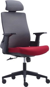 BF8900 Πολυθρόνα Γραφείου Διευθυντή, Mesh Γκρι, Ύφασμα Μπορντώ   1τμχ