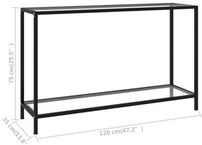 vidaXL Τραπέζι Κονσόλα Διαφανές 120 x 35 x 75 εκ. από Ψημένο Γυαλί