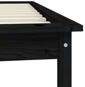 vidaXL Πλαίσιο Κρεβατιού Μαύρο 90 x 200 εκ. από Μασίφ Ξύλο Πεύκου